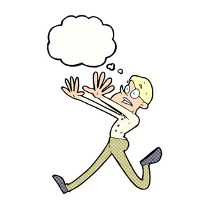 卡通人逃跑用思想泡泡照片
