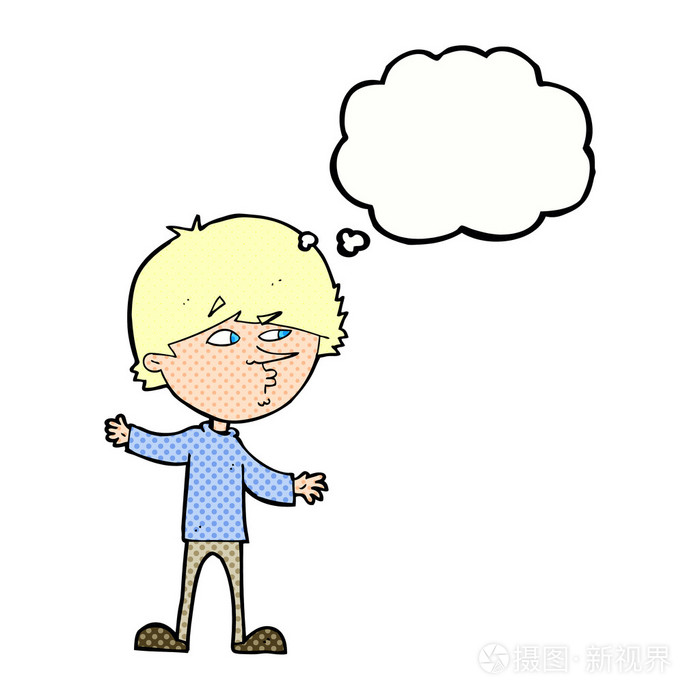 与思想泡泡卡通好奇的人插画-正版商用图片1iceul-摄图新视界