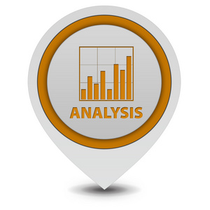 白色背景上的数据分析指针图标