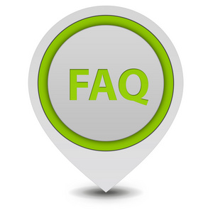 白色背景上的 faq 指针图标