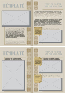 矢量图。复古风格的模板小册子