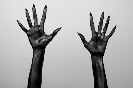 死亡的黑色手照片