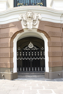 装饰性的大门，扎克里  摩诃座，大皇宫，曼谷，泰国，亚洲