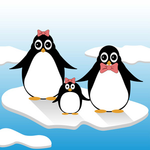 有趣的企鹅家族问候图片