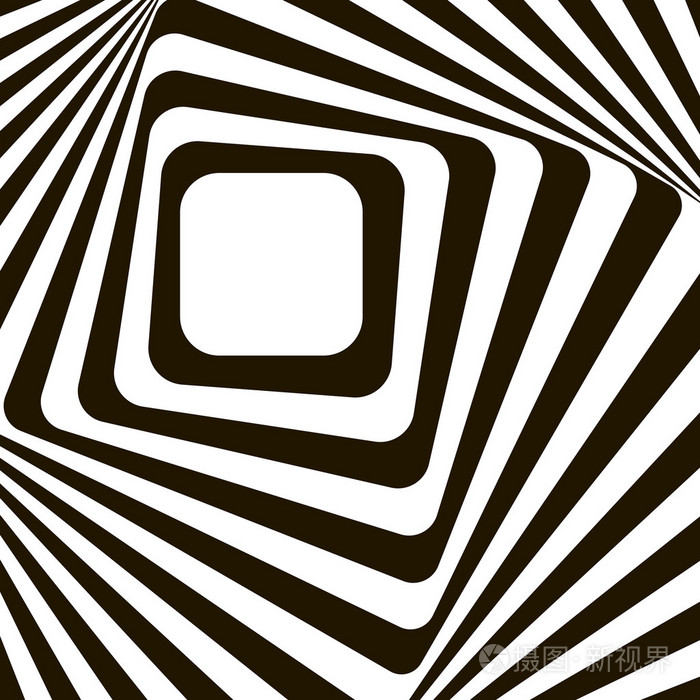 抽象的图形畸变效应黑色和白色光illusi