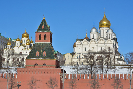 莫斯科克里姆林宫的教堂的金色圆顶
