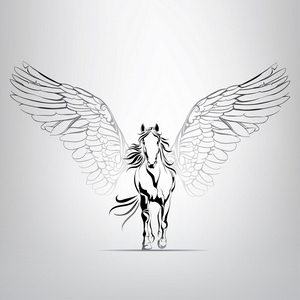 运行飞马座的剪影照片