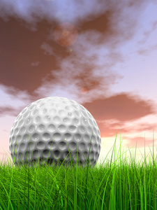 高尔夫球在地平线上