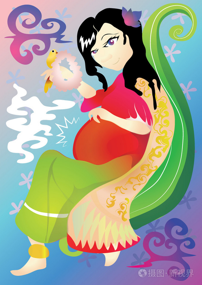 可爱的女孩怀孕