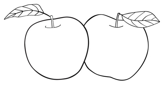 令人愉快的花园集的两个苹果与叶