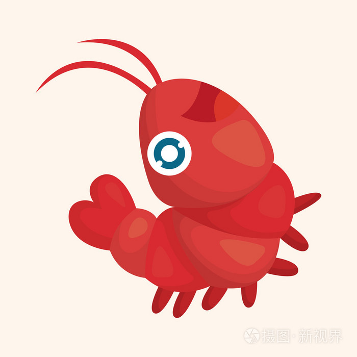 海动物虾动漫主题元素