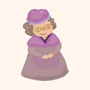 奶奶在小红帽罩主题元素照片