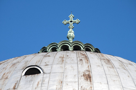 东正教教堂圆顶顶部图片