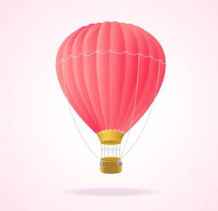 矢量。粉红色的热风气球