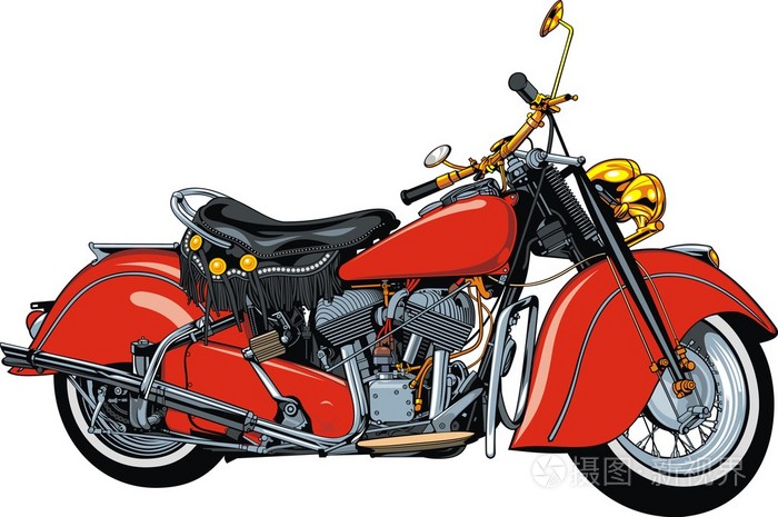 孤立的旧摩托车插画-正版商用图片1ie4h4-摄图新视界