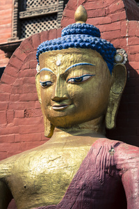 佛像。加德满都，尼泊尔