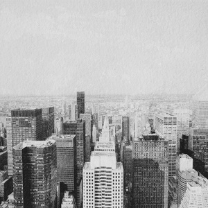 纽约的摩天大楼手绘制的效果图片