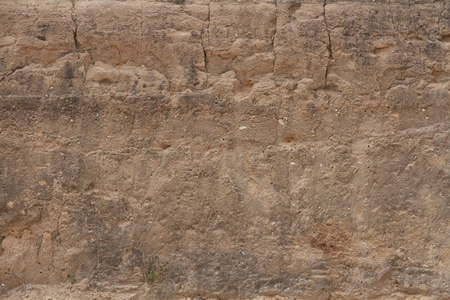 悬崖地层石头纹理或墙