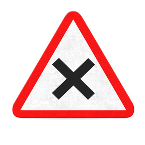 x 危险道路标志