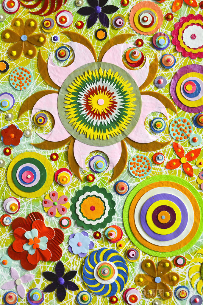 花卉混沌抽象拼贴画