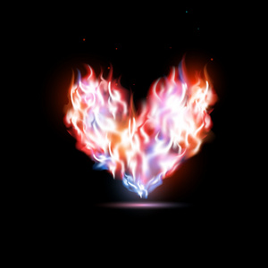 人类心脏在火焰