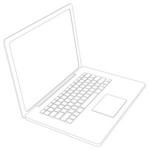 矢量图电路树现代几何演示文稿背景线框打开笔记本电脑.