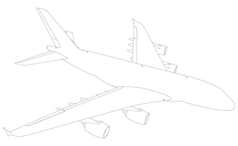 线架飞机顶视图矢量图绘制的 3d照片