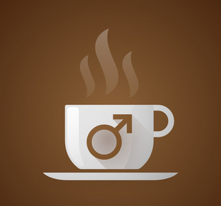 咖啡杯与男性的标志