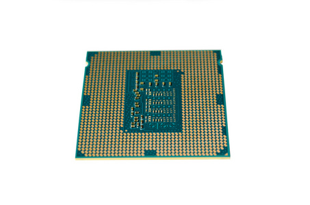 现代 22 纳米 cpu 计算机芯片上白色孤立