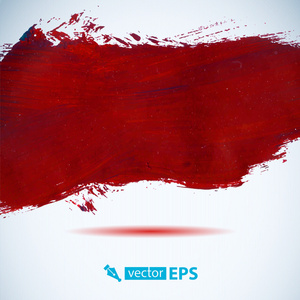 纸张翘边矢量丙烯酸红色墨水点.纸张的纹理上湿的画笔描边照片