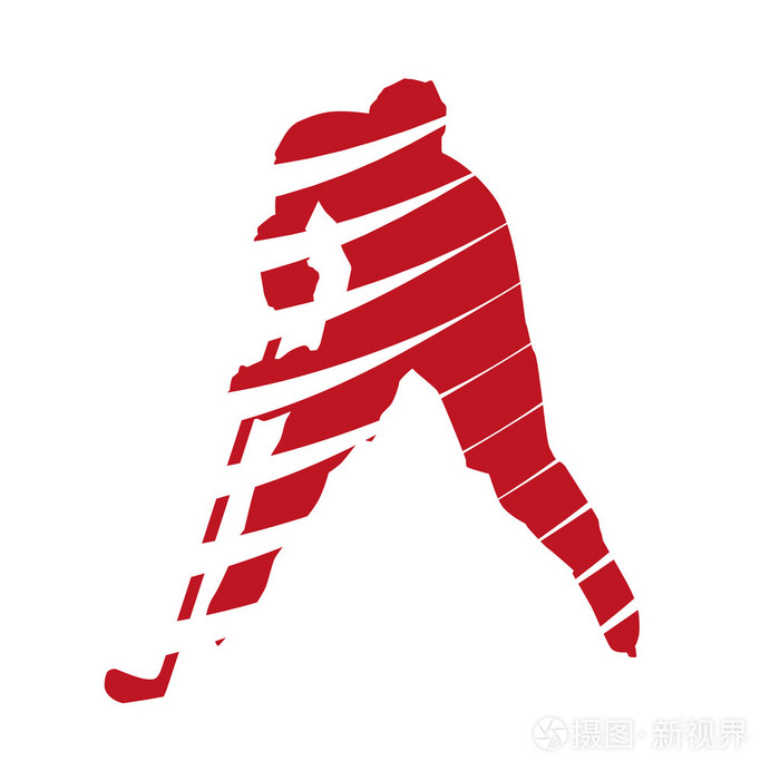 抽象的红色冰球运动员