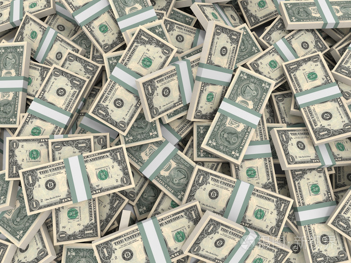 成堆的钱1美元