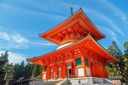 Konpon 大东宝塔在日本和歌山县高野山区 Danjo 伽蓝寺