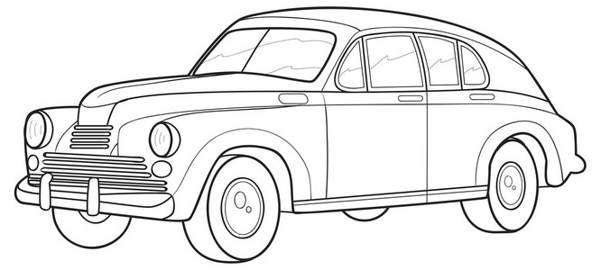 橡胶的骄傲素描图的车照片