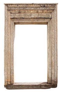 旧的雕花的木门框