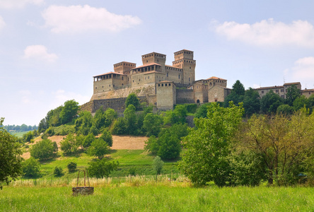 torrechiara 的城堡。艾米利亚罗马涅。意大利