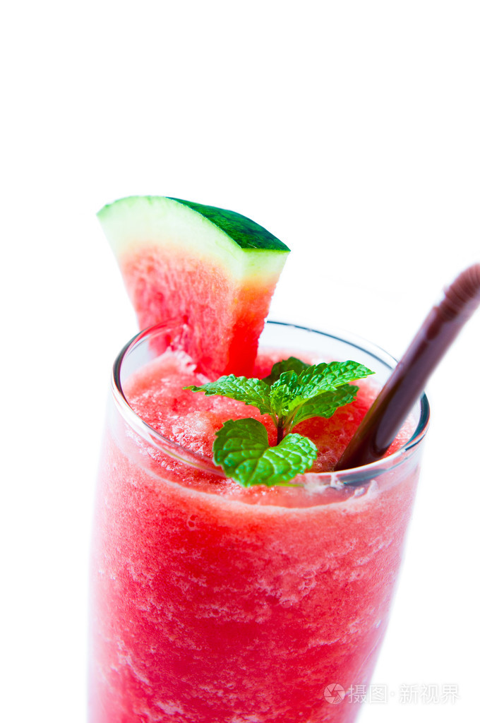 饮料的孤立的西瓜奶昔特写照片-正版商用图片1ifdo7-摄图新视界