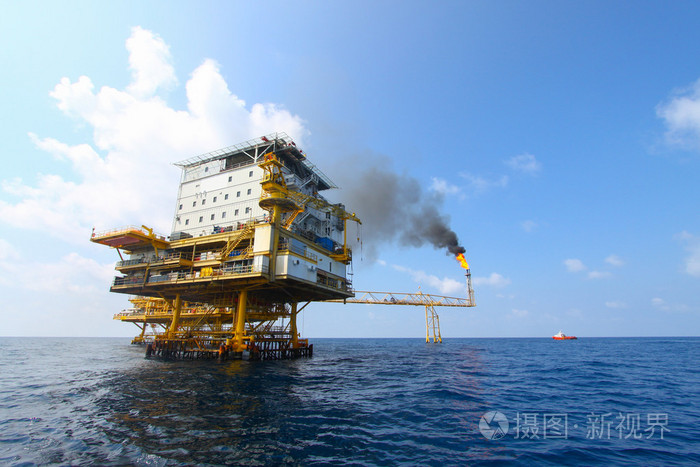 石油和天然气平台在墨西哥湾或海世界能源海上石油钻井平台建设