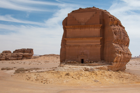 沙特阿拉伯 madayn 萨利赫考古遗址的 nabatean 墓