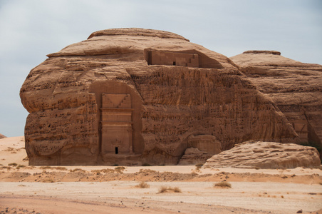 沙特阿拉伯 madayn 萨利赫考古遗址的 nabatean 墓