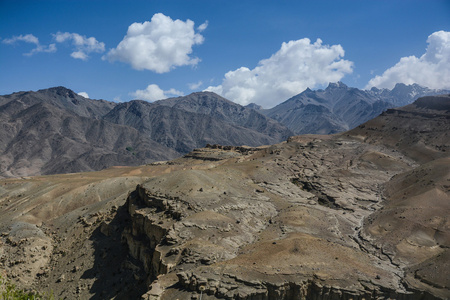 在夏天的喜马拉雅山脉的山地景观