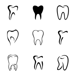 矢量牙齿图标集
