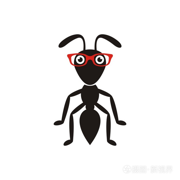 戴着眼镜的黑蚂蚁