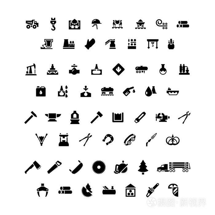 设置图标的行业.冶金, 石油, 锻造和锯木厂 ico