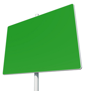 道路分离栏大的矩形绿色道路标志分离照片