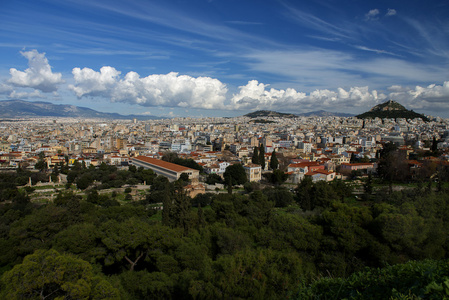 从雅典卫城雅典希腊全景视图
