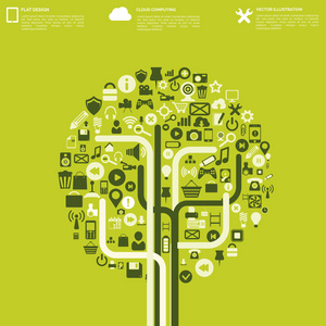 plat abstrait avec des icnes du web. symboles de linterface. le