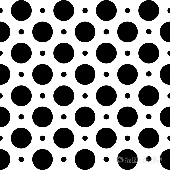 无缝的几何图案,在白色背景上的波尔卡圆点
