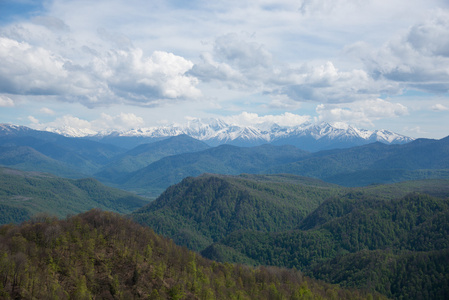雄伟的山脉风景的高加索地区自然保护区