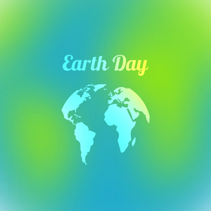 地球日的蓝色和绿色的颜色。矢量图的 e